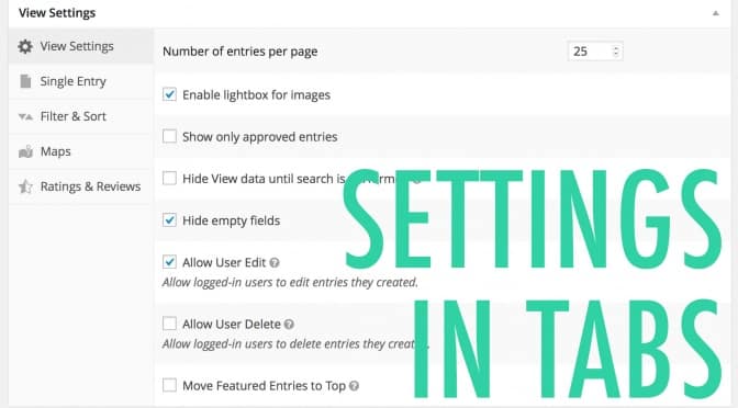 Tabbed settings FTW.