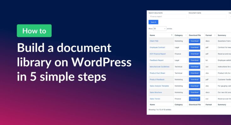 How to build a documnt library on WordPress the easy way