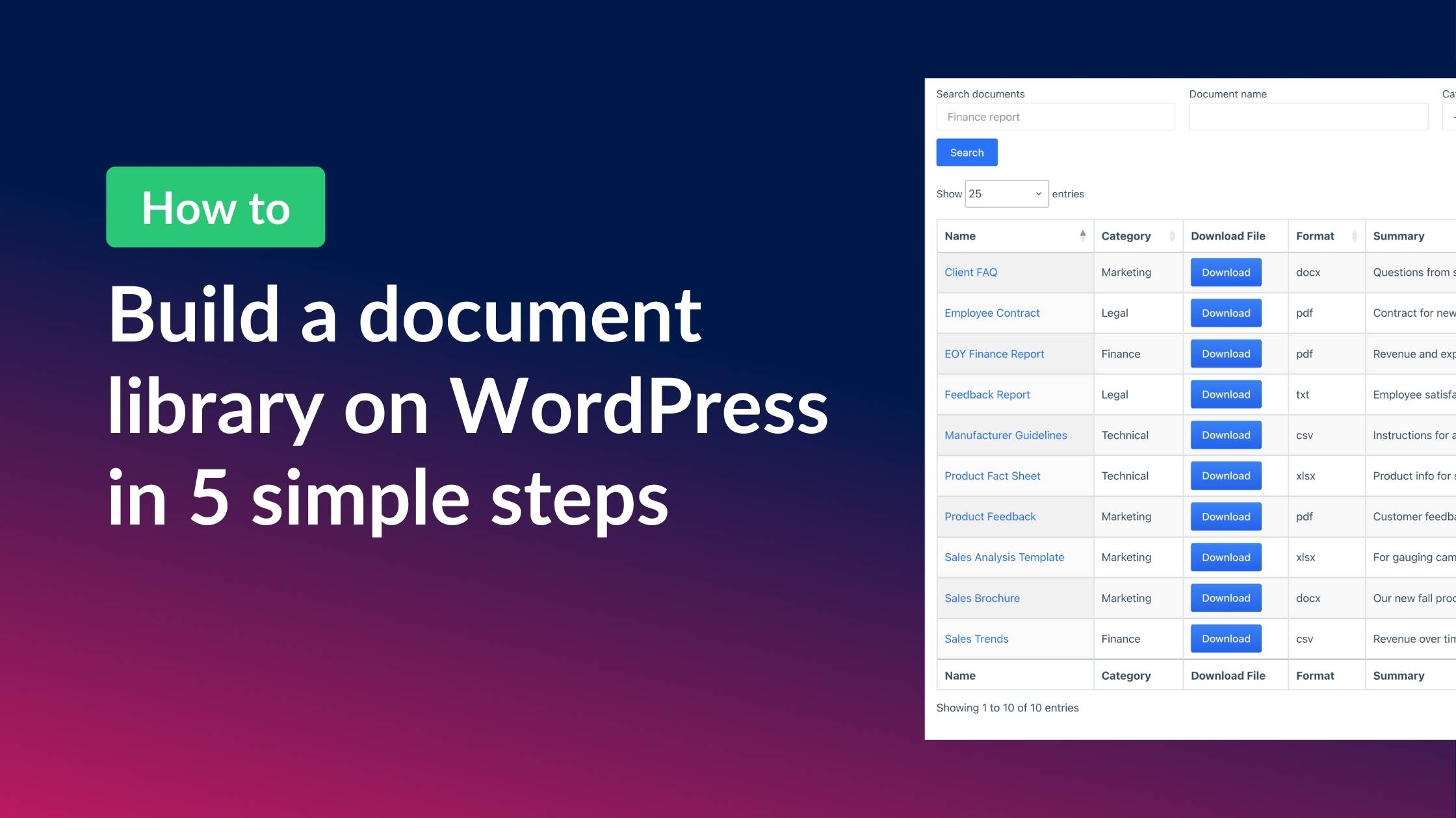 How to build a documnt library on WordPress the easy way