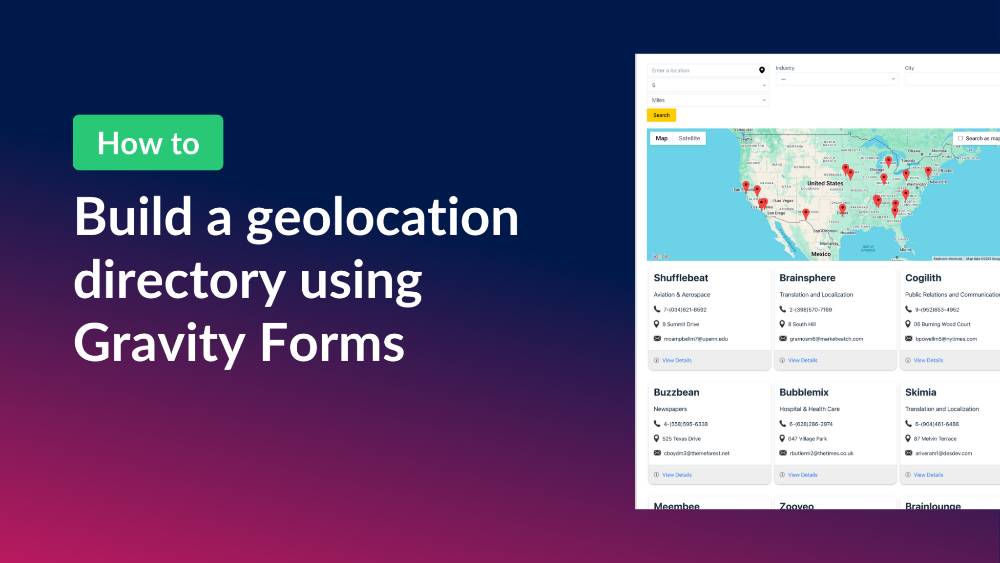 How to build a Gravity Forms geolocation directory