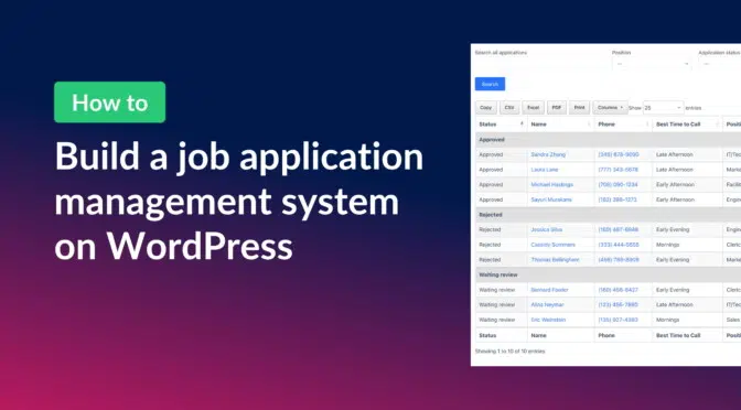 How to build a job application management system on WordPress