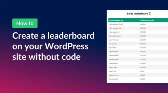 How to create a leaderboard on WordPress without code