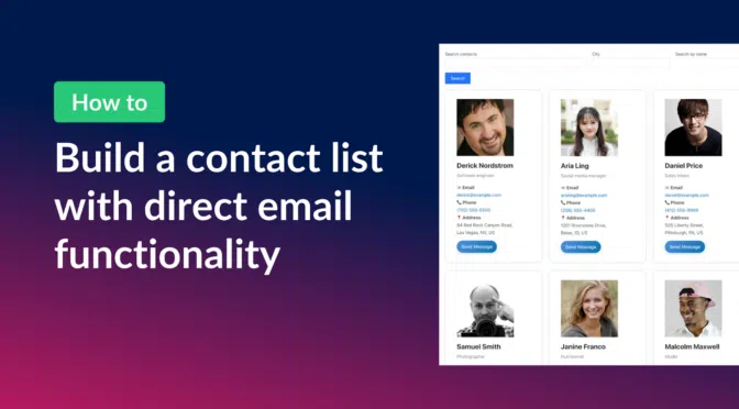 How to build a contact list with direct email functionality