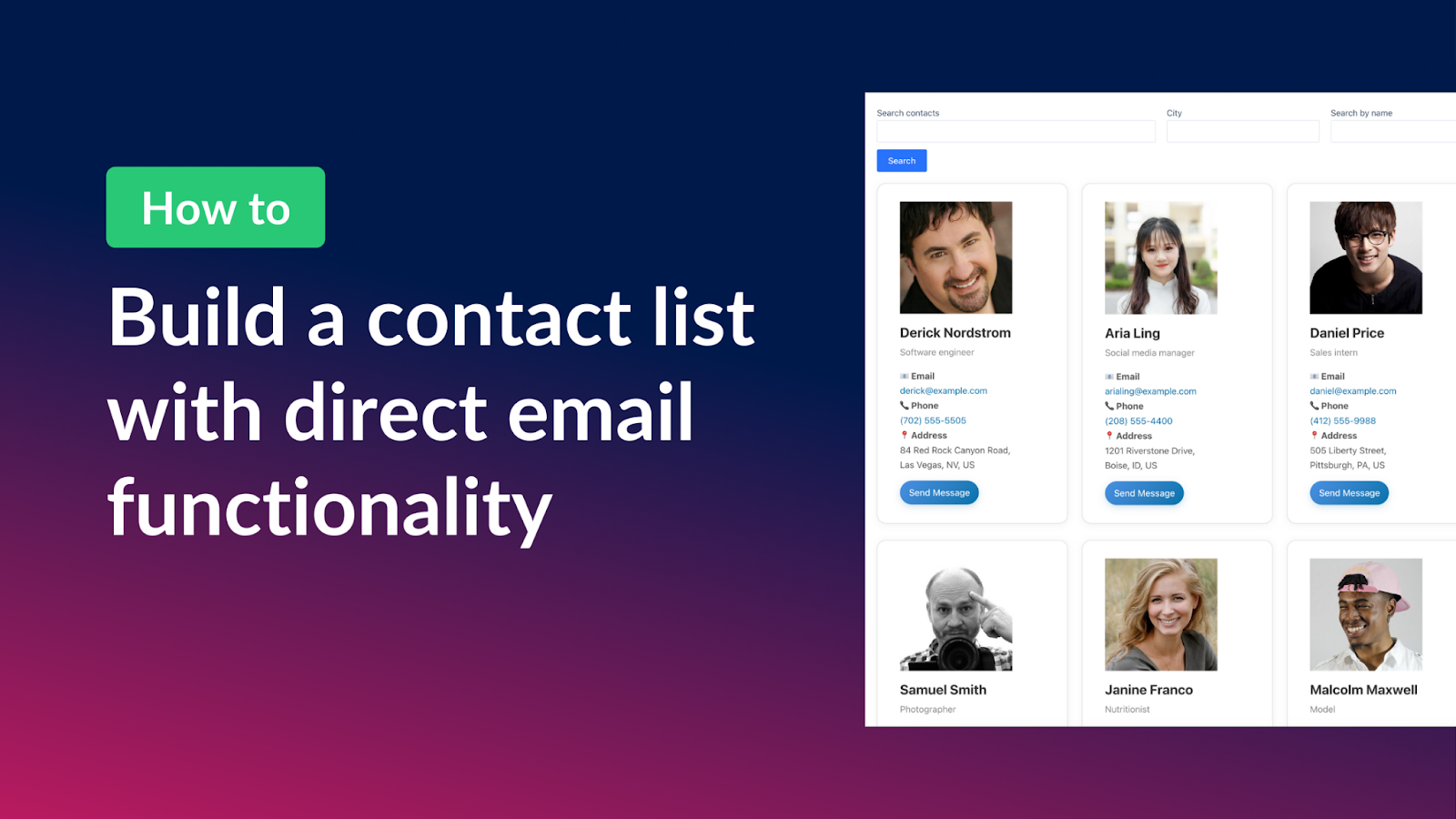 How to build a contact list with direct email functionality