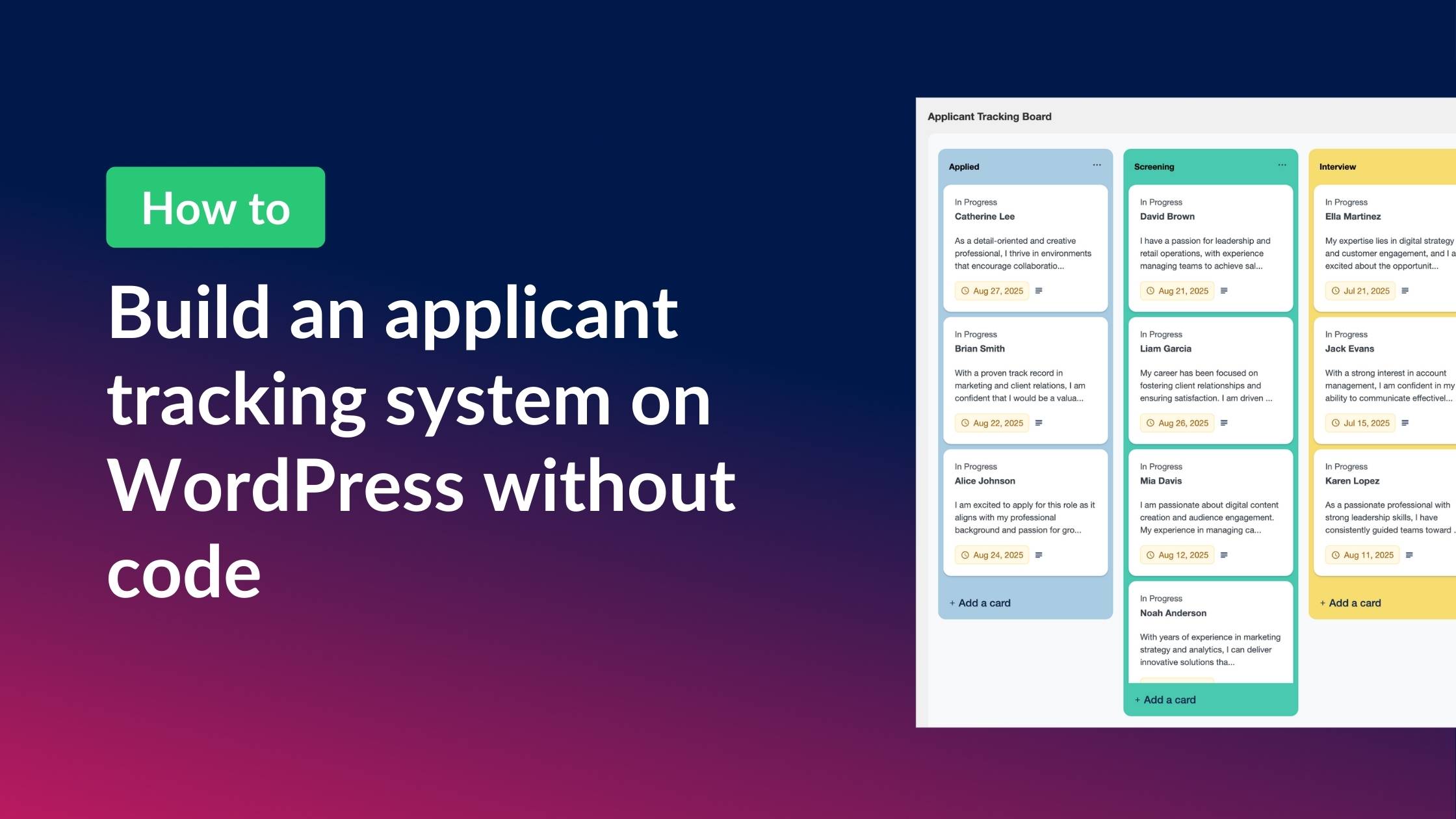 How to build an applicant tracking system on WordPress without code