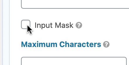 Checkbox for enabling Input Mask feature in Gravity Forms