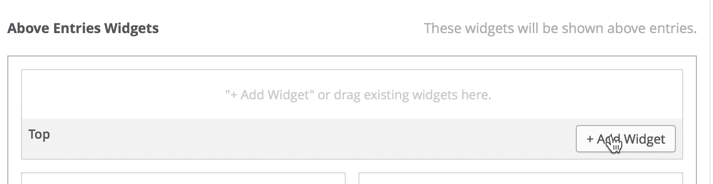 Add a widget to the top of the entry list in GravityView