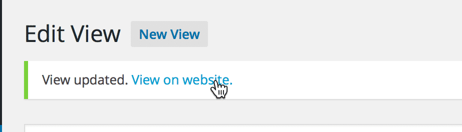 Screenshot showing the View on website link