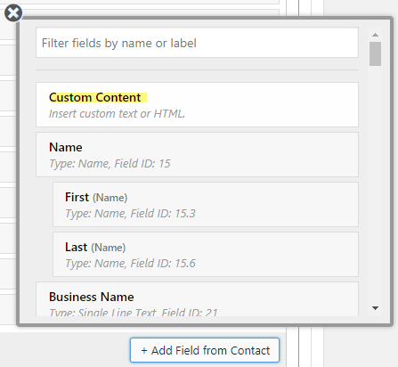 Adding a Custom Content field to a View