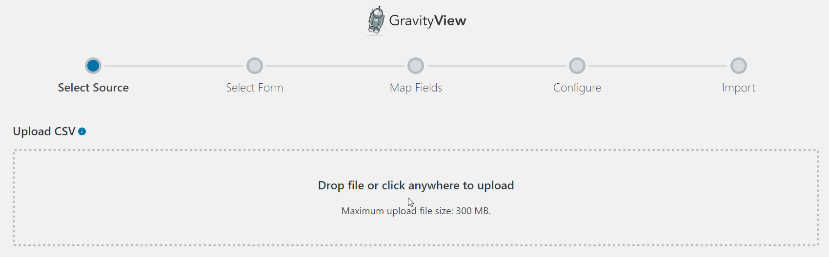 Uploading a CSV file to import Gravity Forms entries