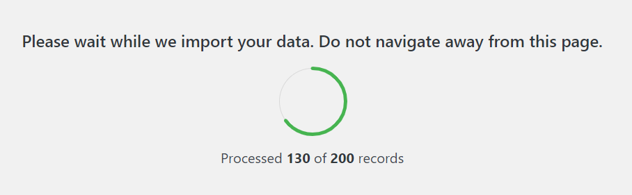 Live status showing during import file processing
