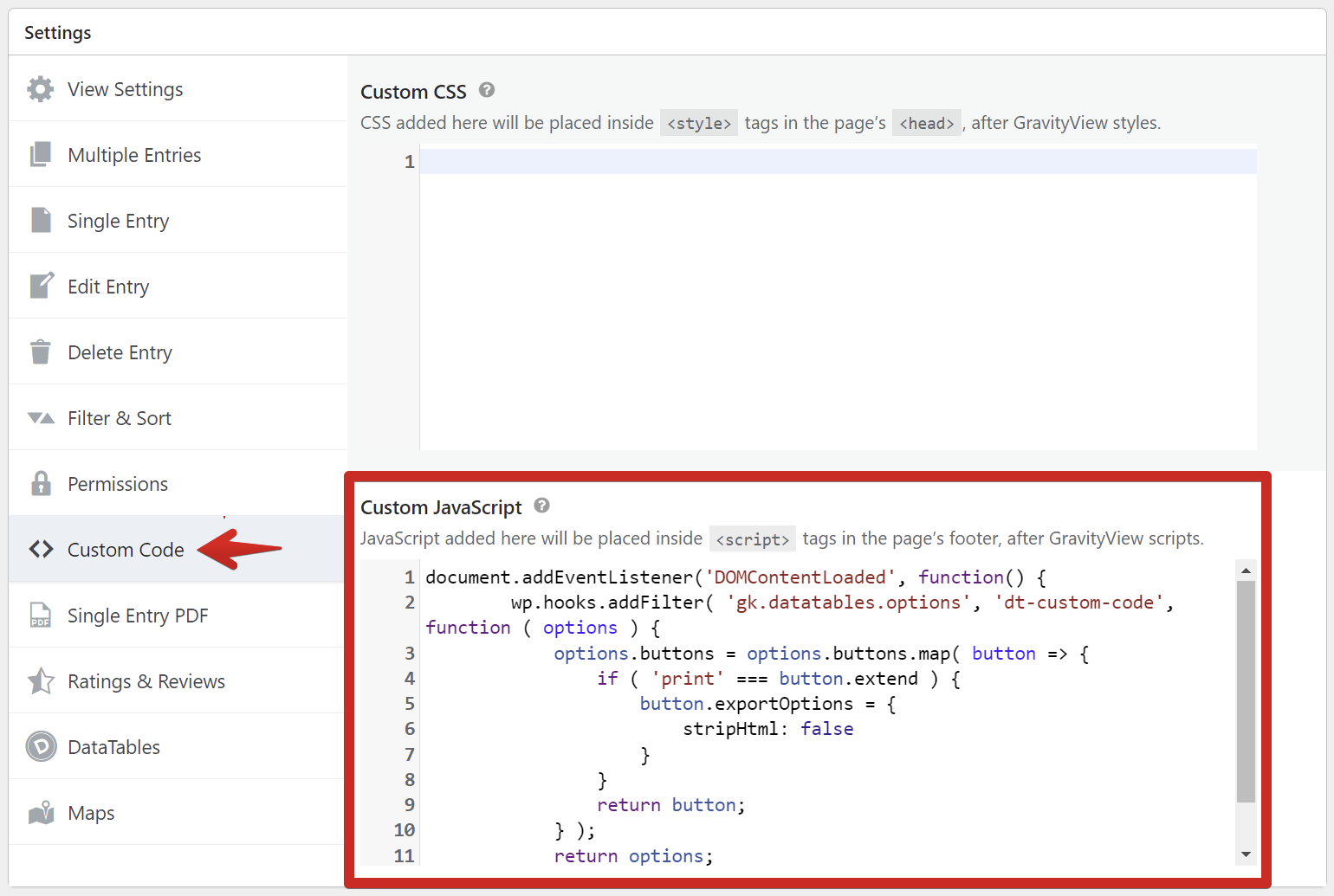 Custom JavaScript settings for removing HTML tags during DataTables Excel export