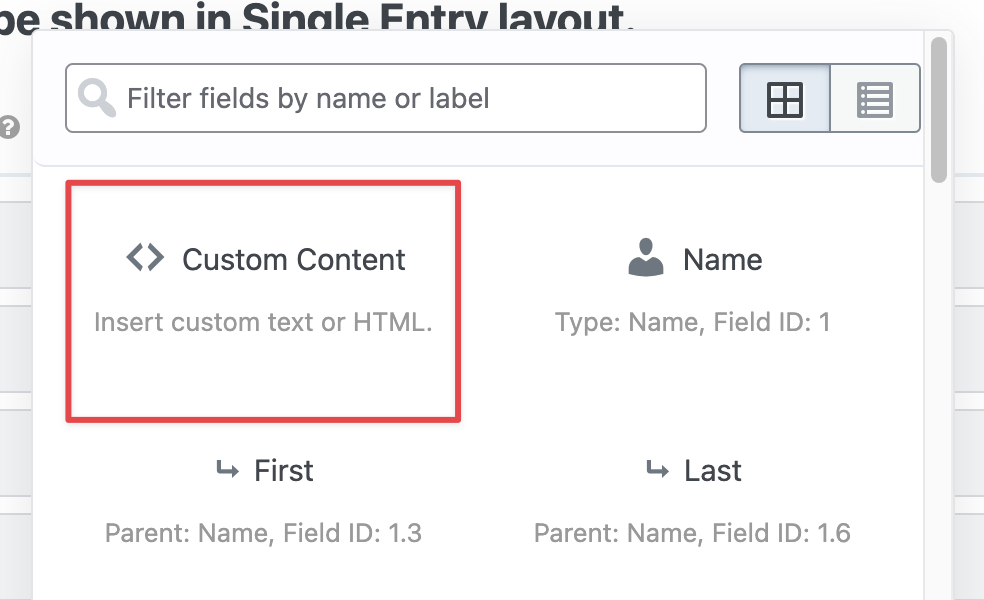 Custom Content field to insert text or HTML in a view layout