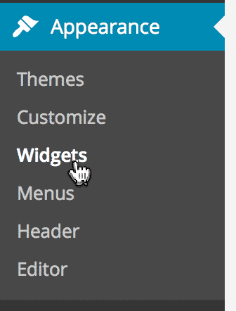 Navigate to Widgets under the WordPress Appearance menu
