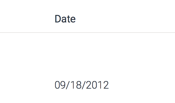 Date field displaying "09/18/2012" for format modification in documentation