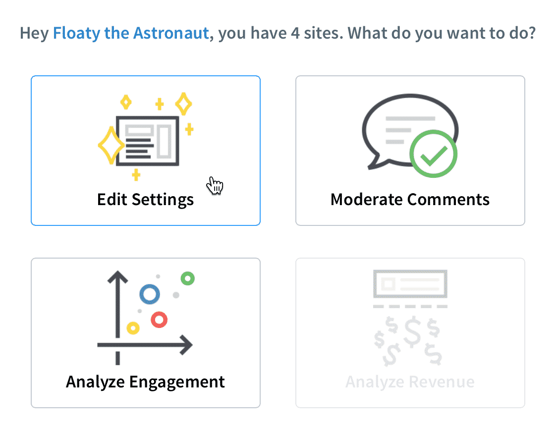 Screenshot of the Disqus edit settings page