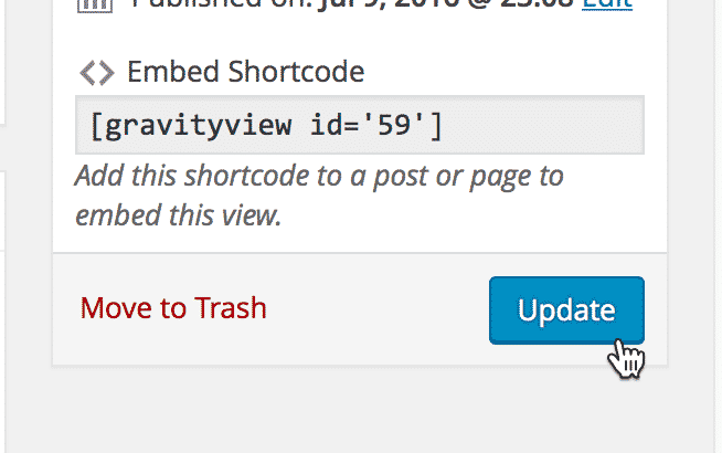 A button that says Publish